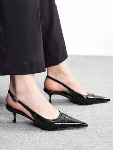 CUCCOO BIZCHIC 女士优雅尖头高跟鞋，通勤必备 - 黑色 - 查看 1