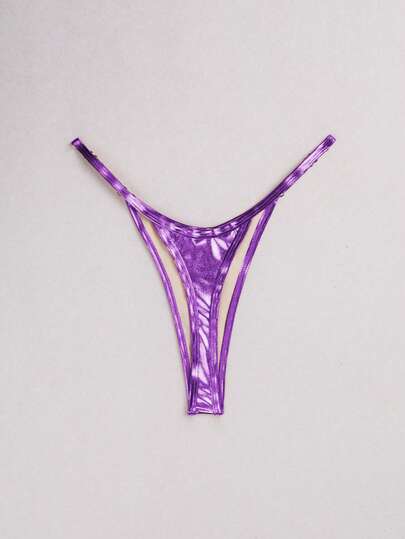 Swim Vcay All-Over Print Thong Bikini Bottom, Suitable For Summer Beach