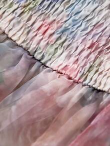 SHEIN MOD 女士印花方领层叠荷叶边长裙 - 彩色 - 查看 6