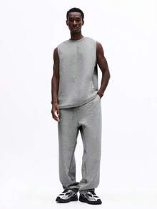SUMWON Men Light Grey Sleeveless Tank Top And Relaxed Jogger Sweatpant Co-Ord Set Casual Lounge Wear Matching Outfit - Grey - View 1