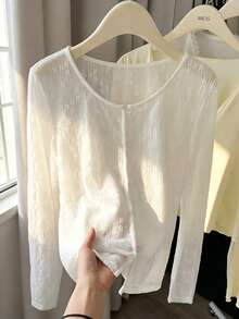 Resyla Elegant Lace Sheer Cover Up For Women, Lightweight Summer Cover Up - White - View 4