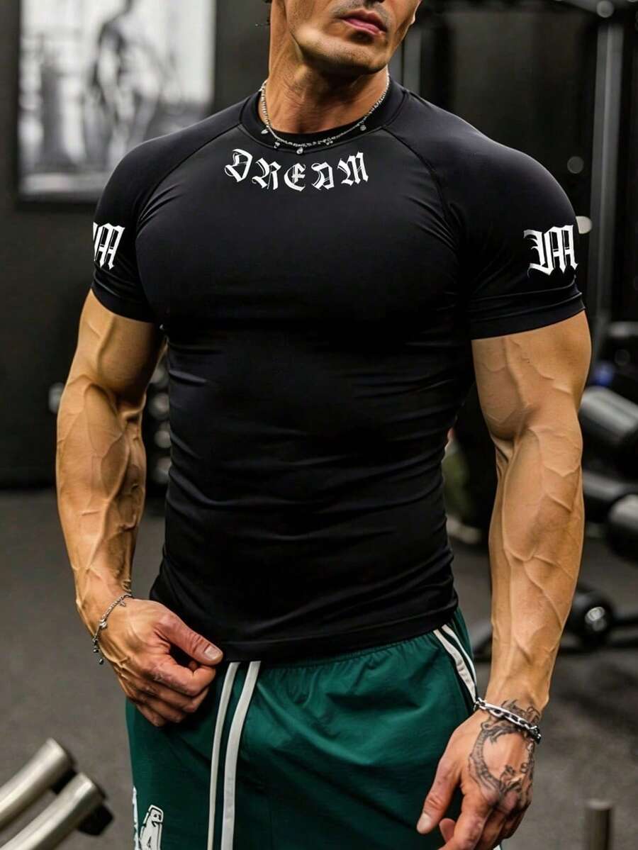 GymBeat 男士运动T恤和背心 - 黑色 - 查看 1