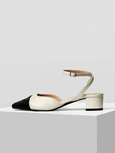 MOTF WOMEN'S CROCODILE EMBOSSED ADJUSTABLE BUCKLE CHUNKY HEEL SLIP-ON PUMPS