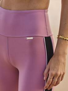 Aralina 柔光休闲七分拼接紧身裤套装 - 藕粉色 - 查看 4