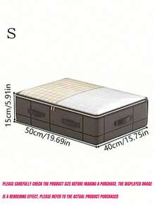 SHEIN 1PC Bedroom Storage Gods, Large-Capacity Bedding Organizer, Multi-Functional Storage Bag Under The Bed, Clothing Storage Bag, Simple Home Organization Good Helper, Make Your Space Well Organized, Fabric Folding Storage Box, Space Magician, Convenient Access, Seasonal Worry-Free.,Boho Vibes - Grey - View 16