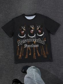 Manfinity Dauomo 男士圆领T恤1件，牛奶丝绒色 JY180克 - 彩色 - 查看 3