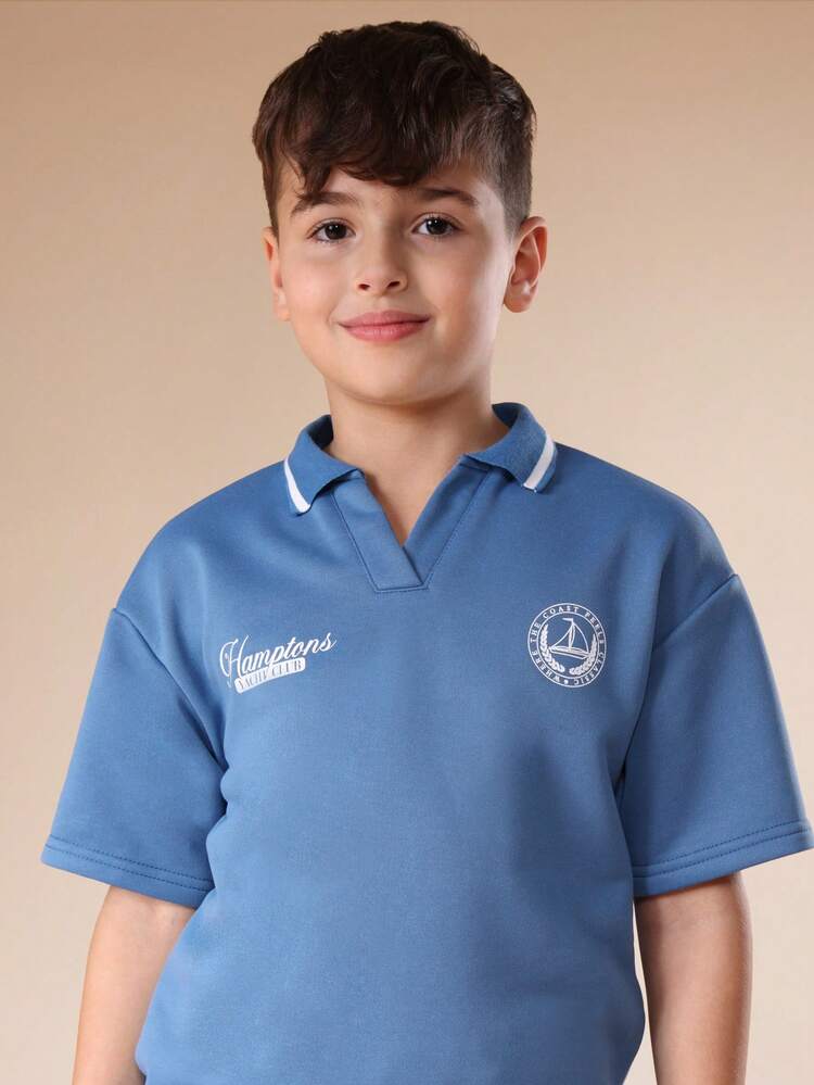 Polo Shirt And Drawstring Shorts Set