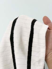 Franclia Fashionable New Black And White Striped Sleeveless Knitted Vest For Spring And Summer, Slim Fit, Elegant And Versatile Women's Vest, Women's Spring And Summer Vest, Women's Sexy Vest, Sleeveless Top, Spring Clothing, Summer Outfit, Women's Black And White Striped Top, Women's White Vest, Women's Spring And Summer Vest.Fashionable Casual Commuter Wear, Business Office Wear, Versatile And Stylish Everyday Casual Wear, Urban Teacher's Professional Attire - Black and White - View 8