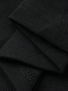 FRIFUL Áo thun nữ màu trơn, cổ tay phối ren mỏng, chất liệu vải ren, dáng rộng, thoải mái, đa năng, thích hợp cho mùa xuân. - màu đen - Xem 9