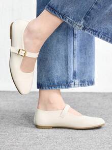 CUCCOO BIZCHIC Buckle Simple And Generous Fashion Versatile Leisure Workplace Commuter Women Flat Shoes Spring Shoes - Chantilly - View 3