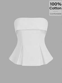 亚麻棉抹胸：凸显腰线的波西米亚风职场穿搭 | Old Money Elegance 2025 夏季新品发布 | 日夜转换与职场魅惑风格 - 白色 - 查看 3