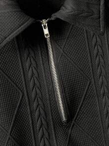 Bộ 2 món gồm áo polo cổ bẻ và quần short kiểu dáng thường ngày dành cho thiếu niên nam. - màu đen - Xem 3