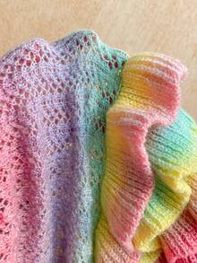 Soleia New Knitted Halter Neck Tie Strap Multi-Layer Ruffle Hem Mini Dress, Suitable For Party, Date, Valentine's Day, Easter, Carnival, Afternoon Tea, Beach, Cruise, City Vacation, Autumn/Winter Layering - Multicolor - View 7