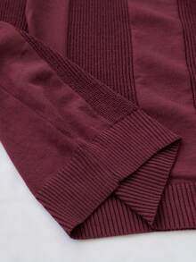 Manfinity CityGents 男士纯色短袖针织上衣，简约时尚，适合夏季 - 酒紅色 - 查看 7