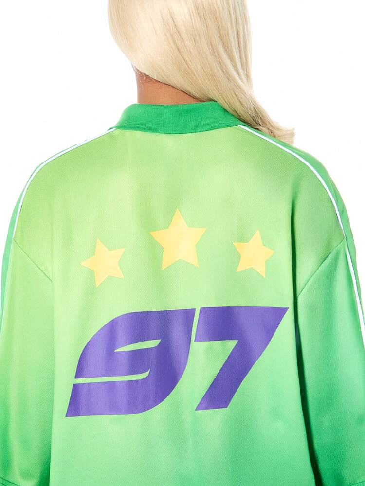 SUMWON WOMEN Camisa de futebol degradê com inscrição "Champions"