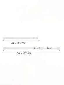 No-Drill Adjustable Tension Rod, Heavy Duty Steel & Plastic Telescopic Curtain Rod For Shower, Closet, Window, Towel & Wardrobe. - Multicolor - View 11