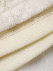 DAZY 女士优雅花卉纹理泡泡袖中长连衣裙，春夏婚礼宾客礼服 - 杏色 - 查看 9