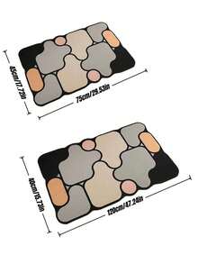 1pc Geometric Pattern Absorbent Doormat, Modern Anti-Slip Water Absorbing Carpet, Home Decor Entrance Mat, Silica Gel Bathroom Absorbent Mat Indoor Rug, Suitable For Home Decoration Flooring - Multicolor - View 9