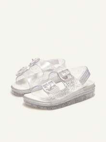 Cozy Pixies 1 Pair Summer Fashion Versatile Casual All-Match Transparent Cute Soft Bottom Flat Sandals For Toddler Girls & Boys - Clear - View 4