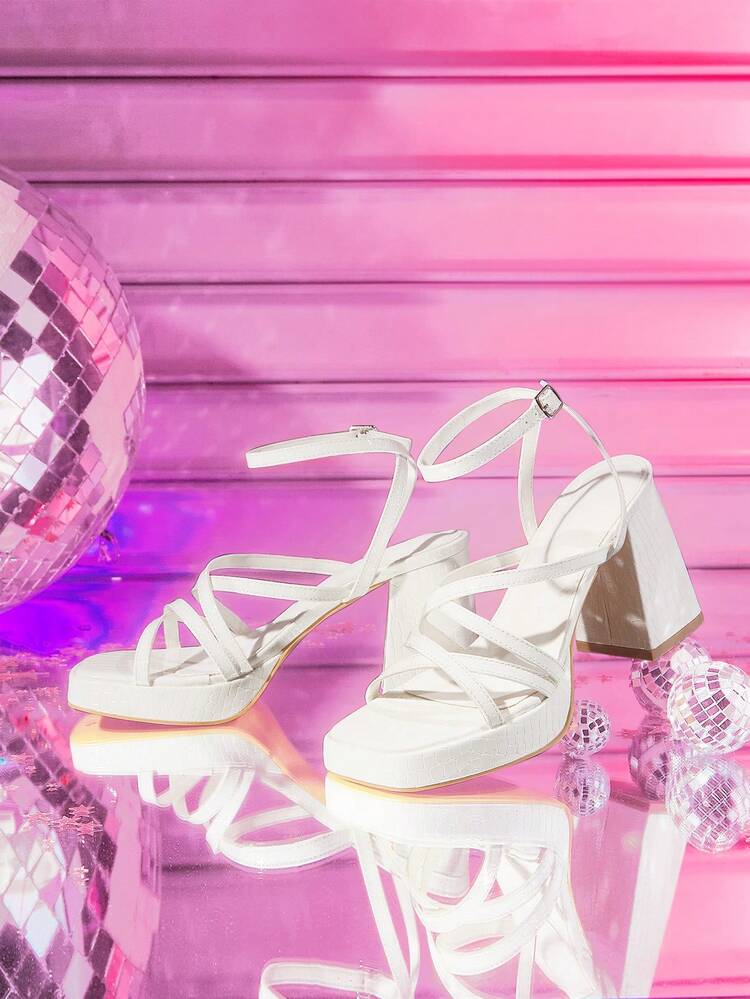 CUCCOO LuxiPop Women's Thick Sole High Heel Waterproof Platform Fashion Sandals For Daily Wear