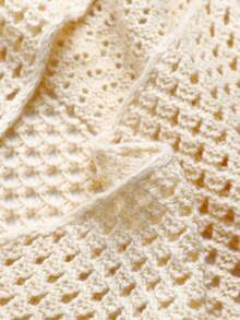 Olithes 法国时尚镂空太阳扣女士针织毛衣 - 淡黃色 - 查看 6