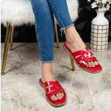 SANDALIA DE DAMA CAPRI CHAROL PARA DAMA MOD 11-97 - Rojo - Ver 2