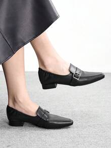 CUCCOO BIZCHIC 女士搭扣设计休闲时尚平底鞋 - 黑色PU - 查看 1