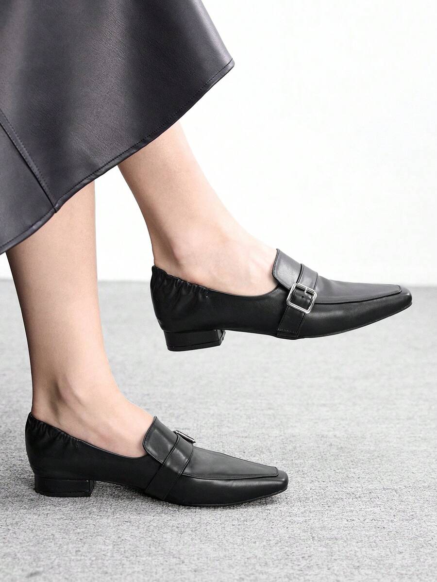 CUCCOO BIZCHIC 女士搭扣设计休闲时尚平底鞋 - 黑色PU - 查看 1