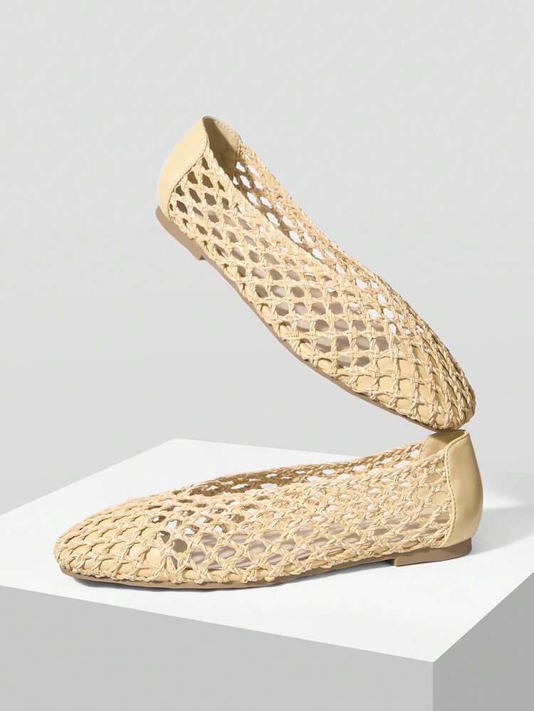 WOMEN HOLLOW OUT PU LEATHER FLATS SPRING SHOES