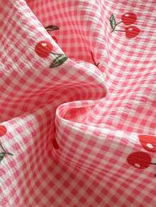 Vintaside Kids 2pcs/Set Baby Girl Casual Cute Bow Sleeveless Top And Pants Set - Red - View 8