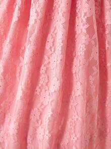 Đầm chữ A viền ren ngọt ngào tay bồng cho bé gái, màu vàng, thích hợp cho các buổi họp mặt gia đình và hoạt động ngoài trời, mùa xuân/hè. - Màu Hồng baby - Xem 7