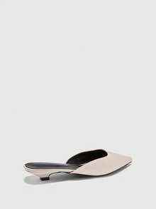 CUCCOO BIZCHIC Ballet Lace-Up Straps Pointed Kitten Heel Stiletto High Heels Shoes Leather Shoes - Pink - View 10