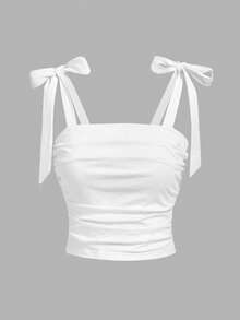 SHEIN MOD 1-3件装蝴蝶结纯色吊带背心，夏季休闲装，Y2K风格，音乐节 - 彩色 - 查看 6