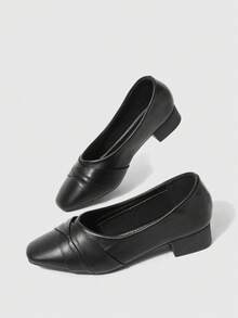 Sleekvia 女士休闲百搭低跟通勤鞋 - 黑色 - 查看 2