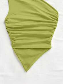 Soleia 女士不对称下摆不对称肩部上衣，休闲百搭，适合度假、海滩、婚礼宾客、毕业早午餐、圣帕特里克节、春假、复活节、音乐节、优雅波西米亚热带派对等场合，亮片装饰，棕色，情人节。 - 綠色 - 查看 5