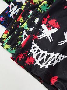 SHEIN Teenage Boys' Fashion Printed Boxer Briefs - Black - View 9