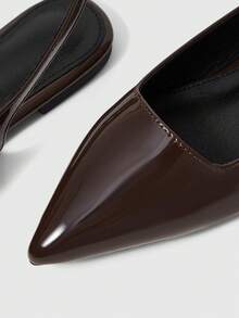 Sleekvia Women's Fashion Versatile Commuter Buckle Pointed Toe Flats - Brown - View 8