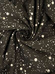 Elenzga Elegantes gestricktes Oberteil mit hoher Dehnbarkeit, mit modischem Rüschenkragen, glänzenden Silberfolie-Akzenten und plissierter Taille. Vielseitiges neues Damen-Tanktop, perfekt für Partys, Zusammenkünfte, Neujahr, Valentinstag und romantische Dates. - Schwarz - Übersicht 7