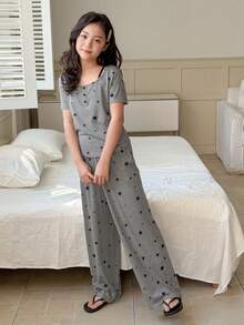 DAZY Tween Girls Star Print Loungewear - Grey - View 3