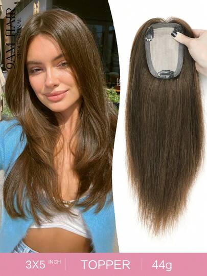 Hair Toppers For Women Real Human Hair 14inch Hair Topper 3x5'' Base Real Hair Toppers For Women With Thinning Hair Upgrade Premium Human Hair Topper