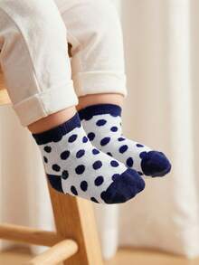 Cozy Pixies 4 Pairs Of Baby Socks, Blue Striped Star Polka Dot Bear Cute Socks, Suitable For Indoor And Outdoor Wear - Multicolor - View 4