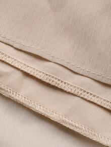 DAZY 优雅女神褶皱雪纺飘逸连衣裙 - 杏色 - 查看 3