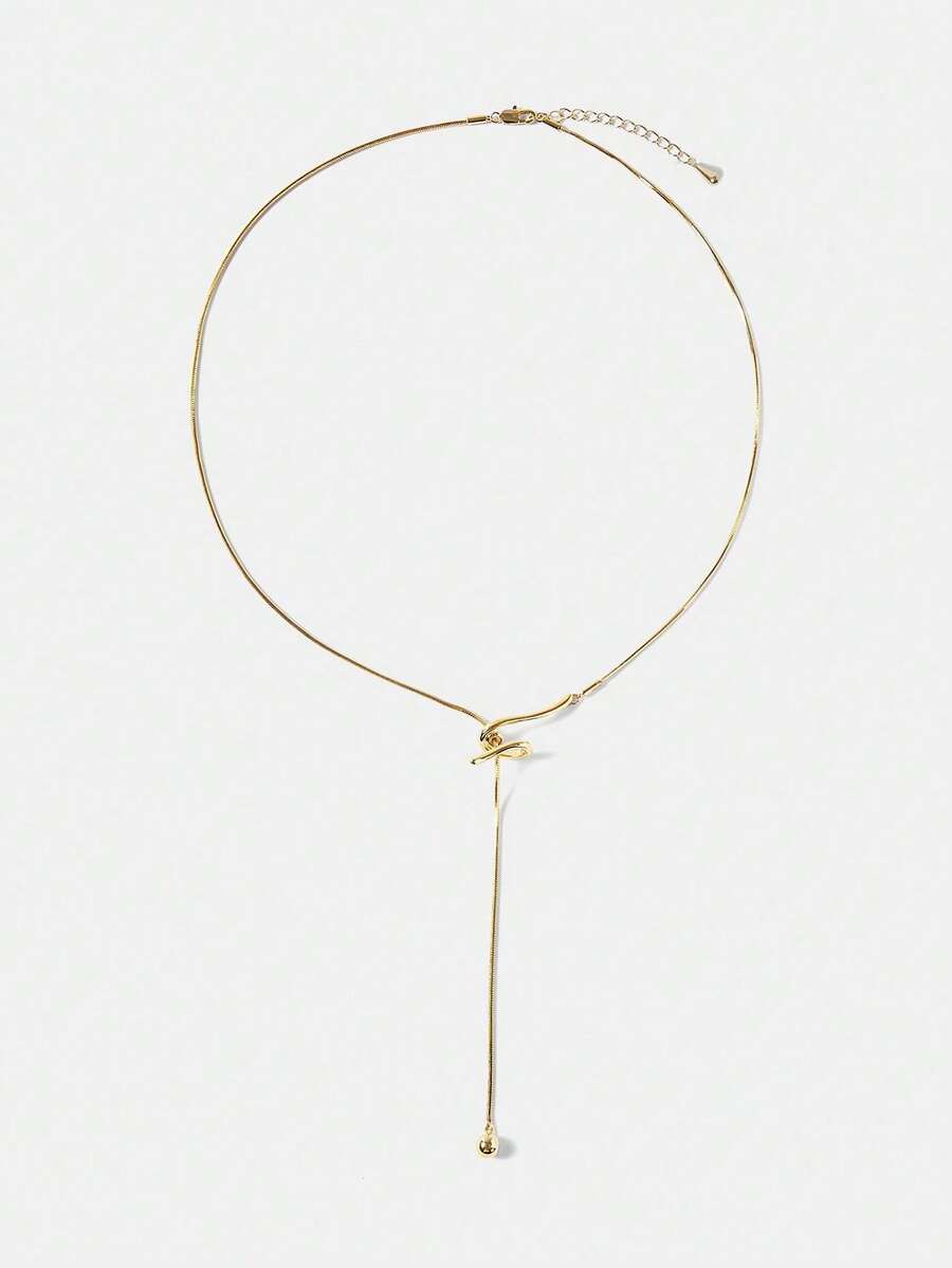 MOTF 18K Gold Plated Adjustable Pull Necklace - Yellow Gold - View 2