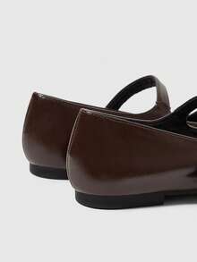 Sleekvia 女士搭扣设计休闲百搭平底鞋 - 棕色 - 查看 9