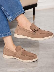 Sleekvia Women's Casual Versatile Flat Loafers - Brown - View 4