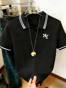 Resyla Women's Polo Shirt With New York NY Logo Print - Black - View 3