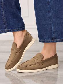 Sleekvia Zapatos planos para mujer - Marrón claro - Ver 3