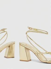 CUCCOO SZL Women Heeled Sandals Valentine's Day - Golden sheep pattern - View 6