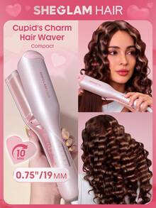 SHEGLAM HAIR Cupid's Charm Beach Babe Hair Waver,Pink Ionic Hair Curler,Waver Curling Iron-19mm UK Plug,2 Barrel Hair Crimper With Anti-Scald,50 Million Ions & 10 Min Quick Wave,Smart Timer & Adjustable Temps,Easy To Use Hair Tool For Women - Baby Pink - View 15