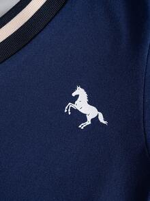 2件套/套 青少年男童绅士风二合一Polo衫和休闲长裤套装 - 彩色 - 查看 5